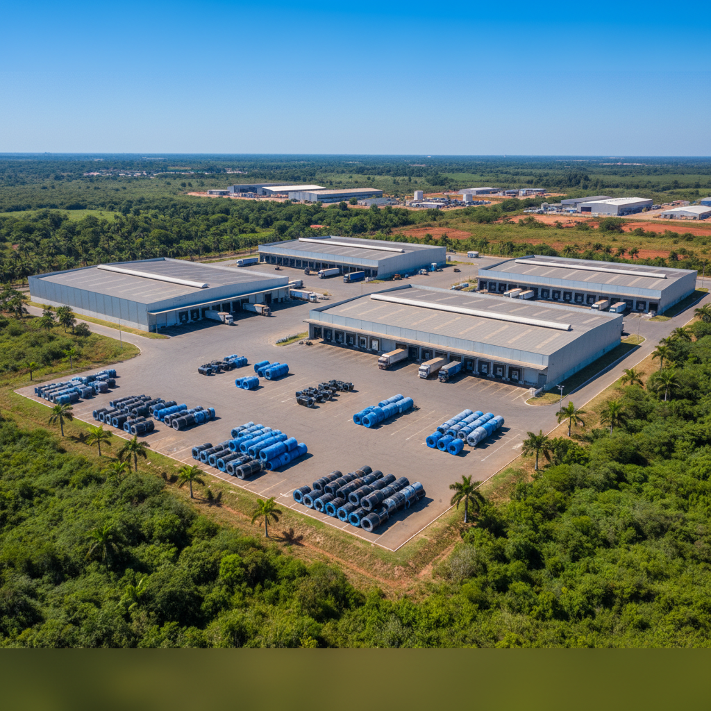 Vista a&eacute;rea das f&aacute;bricas Techduto